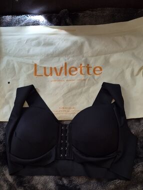 Luvlette Black Front-Closure Comfort Bra